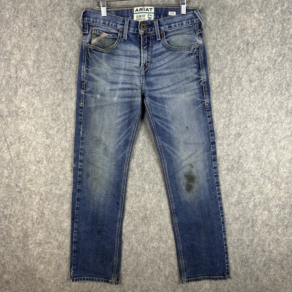 Ariat M7 Slim Fit Straight Leg Jeans Mens 29x32 Blue Denim Work Summit Nassau